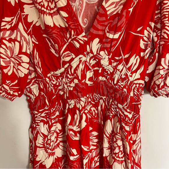 Women’s Abel The Label Short Sleeve Boho Floral Print Mini Dress Size Small - Picture 2 of 12